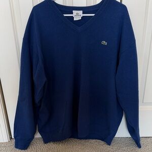 Lacoste Men's Navy V-Neck Sweater